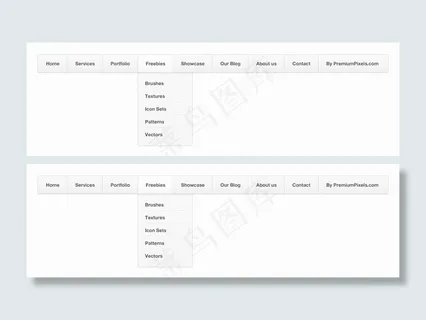 简洁菜单栏--psd分层素材