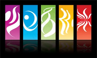 抽象反白图案条幅矢量素材