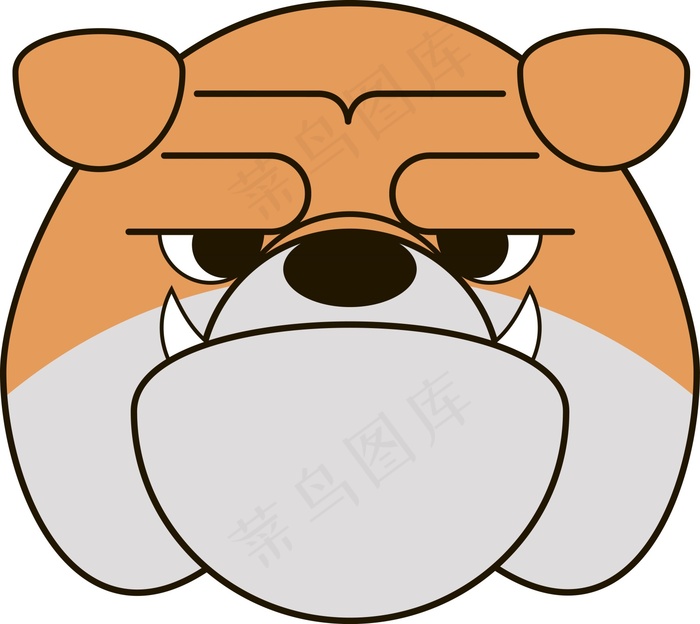 手绘恶犬卡通矢量素材eps,ai矢量模版下载