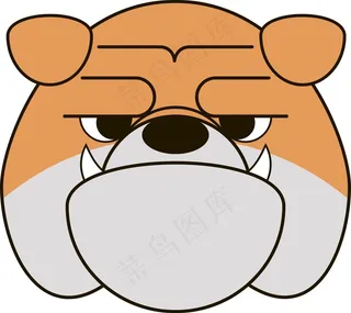 手绘恶犬卡通矢量素材