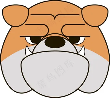 手绘恶犬卡通矢量素材 手绘恶犬卡通矢量素材