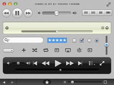 iTunes界面设计元素PSD素材psd模版下载