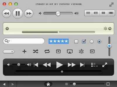 iTunes界面设计元素PSD素材psd模版下载