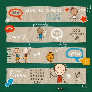 手绘学校元素图片