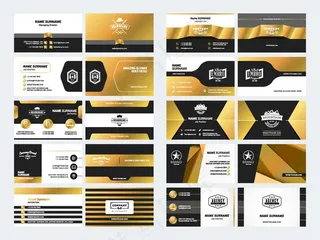 商务金色几何名片图片