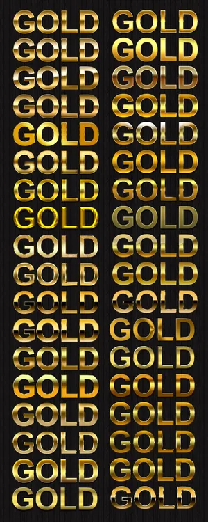 黄金色金属炫酷3D立体金色艺术字体