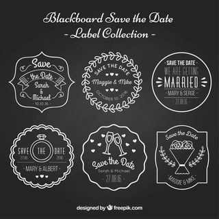 关于黑色背景婚礼的美丽的标签