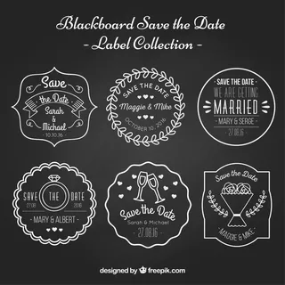 关于黑色背景婚礼的美丽的标签