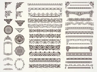 精致的花艺设计角边框矢量素材