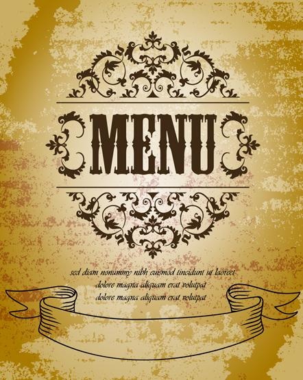 复古的菜单和垃圾背景矢量