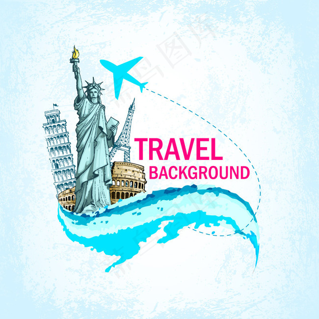 环球旅行海报矢量素材