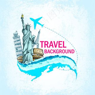 环球旅行海报矢量素材