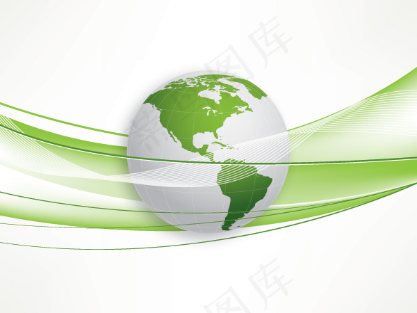 清新地球线条背景矢量素材