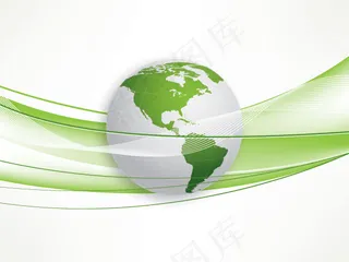 清新地球线条背景矢量素材
