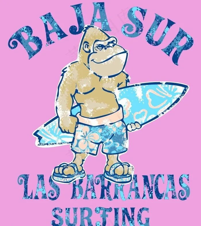 猩猩滑板图片cdr矢量模版下载