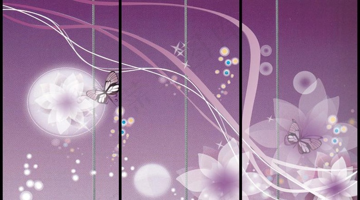 梦幻蝴蝶花卉移门