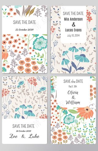 2017欧美森系手绘花朵枝叶矢量素...