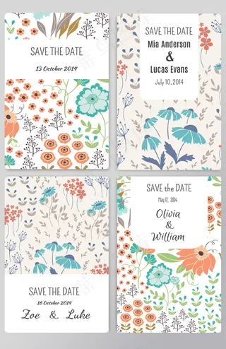 2017欧美森系手绘花朵枝叶矢量素...