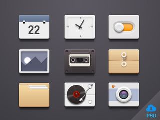 扁平风格图标PSD分层素材