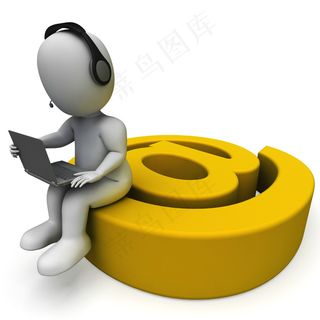 电子邮件符号和笔记本电脑显示的电子...