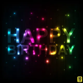 光晕生日字体矢量素材