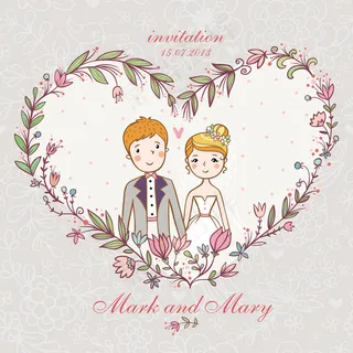 婚礼封面主题矢量素材