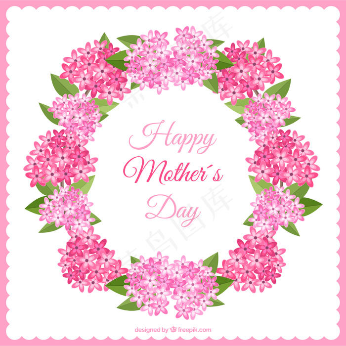 母亲节粉色花花环