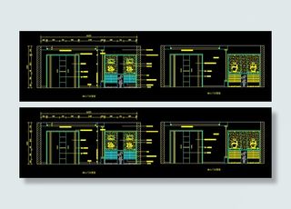 家装连心门立面图