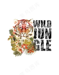 老虎头像插画