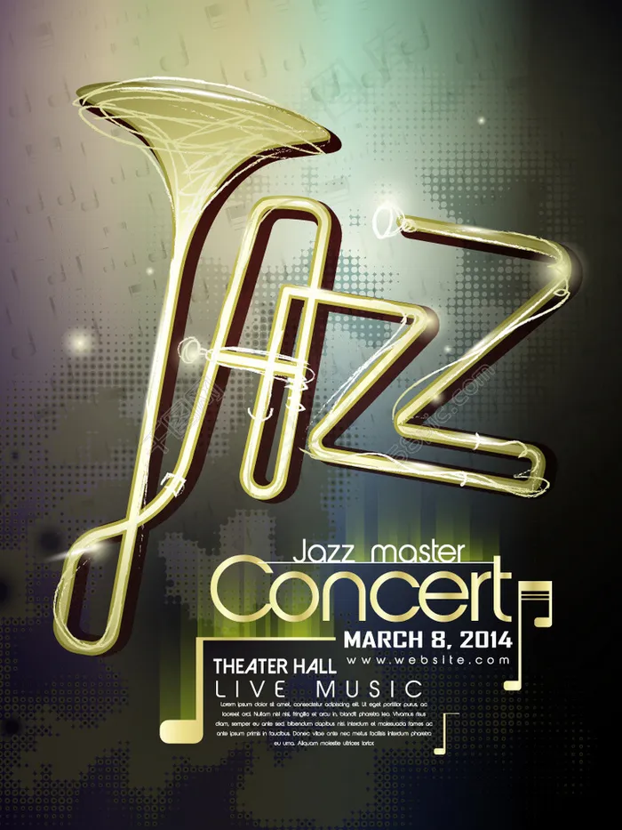 创意爵士乐宣传册封面矢量素材eps,ai矢量模版下载