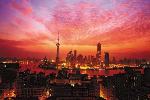 上海外滩美丽傍晚高清图片素材