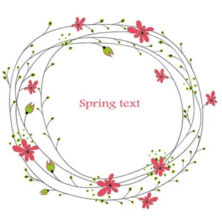 春天花纹背景矢量素材