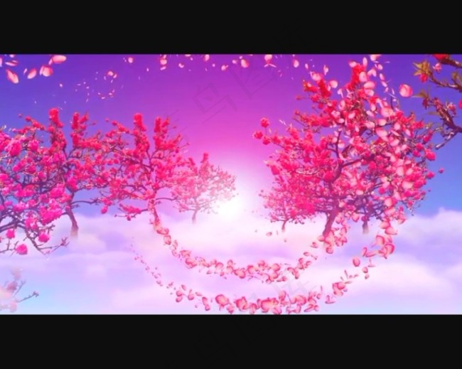 桃花树背景视频素材