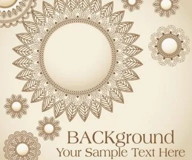 手绘花卉图案02矢量