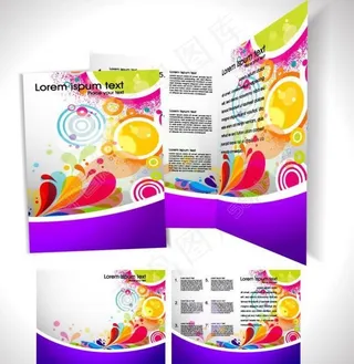 七彩动感圈圈 花纹 企业画册封面图片