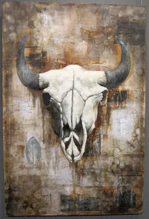 动物角油画图片