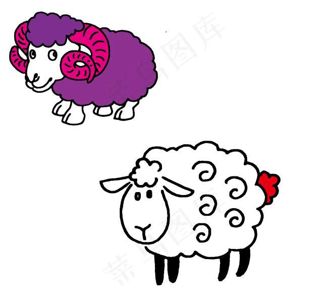 可爱羊简笔