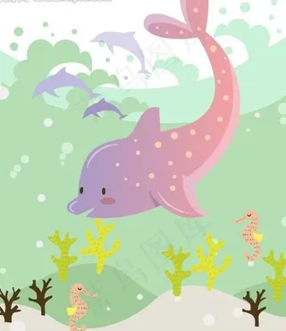 卡通鱼矢量素材图片