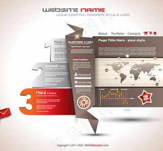 韩版精美创意时尚设计网页模板矢量素...