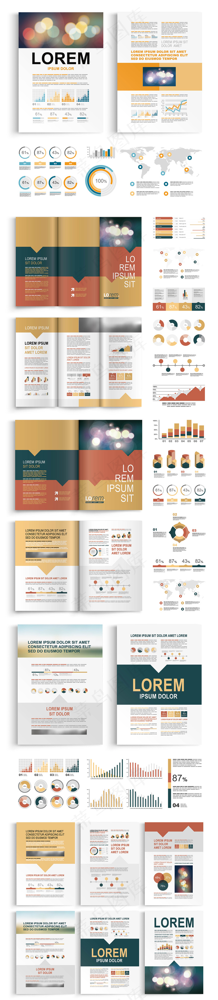 时尚商务画册单页矢量设计模板
