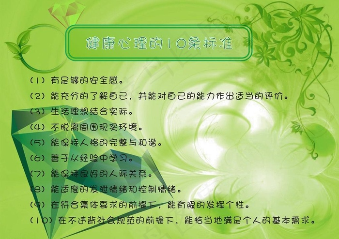 部队健康心理十条标准图片cdr矢量模版下载