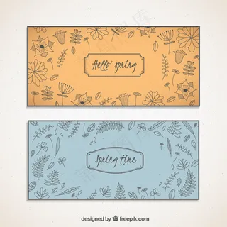 画花的春天的旗帜