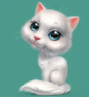 3D白色小猫图片 3D白色小猫图片