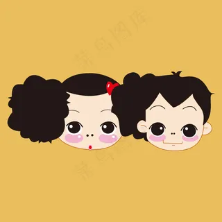 印花矢量图 T恤图案 卡通形象 人...