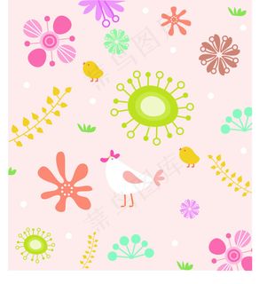 AI矢量素材 彩色花朵 设计必备