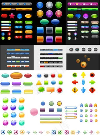 图标按钮用品矢量素材