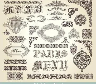 古典花纹花边框装饰元素图片