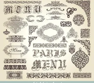 古典花纹花边框装饰元素图片