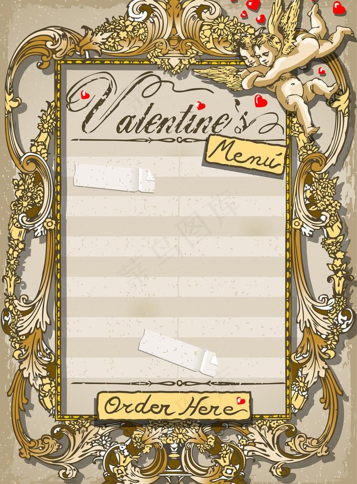 欧式复古菜单图片
