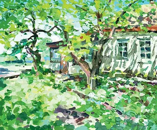 春天风景油画写生